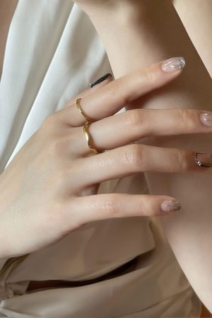 Minimalist Stacked Rings Set for Women - Non-Fading Floating Joint Rings, Simple Plain Circle Tail Rings - Versatile Fashion Accessory