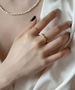 Minimalist Stacked Rings Set for Women - Non-Fading Floating Joint Rings, Simple Plain Circle Tail Rings - Versatile Fashion Accessory