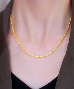 Minimalist Starry Sky Necklace for Women - Elegant Shimmering Clavicle Chain, Fashionable Plain Design, Trendy Light Luxury Accessory