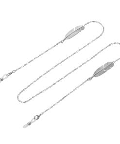 Minimalist Symmetrical Alloy Metal Feather Glasses Chain â€“ Versatile Anti-Slip Anti-Lost Lanyard for Everyday Use