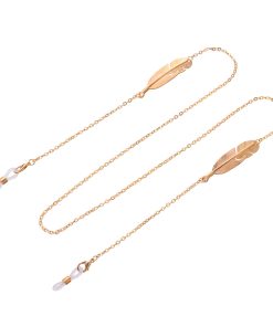 Minimalist Symmetrical Alloy Metal Feather Glasses Chain â€“ Versatile Anti-Slip Anti-Lost Lanyard for Everyday Use