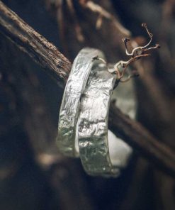 Minimalist Textured 925 Silver Couple Rings - Vintage Simple Versatile Trendy Finger Rings for Men and Women