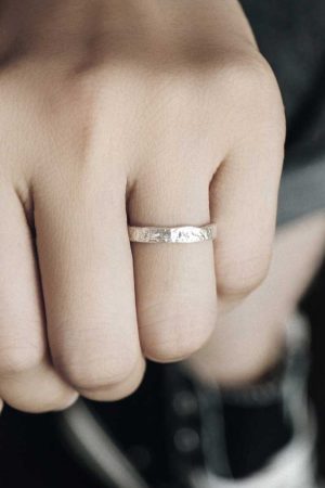 Minimalist Textured 925 Silver Couple Rings - Vintage Simple Versatile Trendy Finger Rings for Men and Women