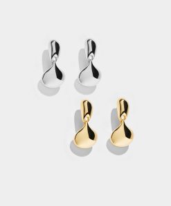 Minimalist Vintage Water Drop Pendant Gold-Plated Silver Earrings - Unique High-End Design
