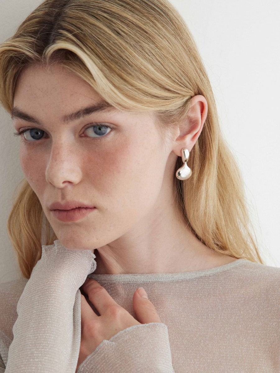 Minimalist Vintage Water Drop Pendant Gold-Plated Silver Earrings - Unique High-End Design Minimalist Vintage Water Drop Pendant Gold-Plated Silver Earrings - Unique High-End Design