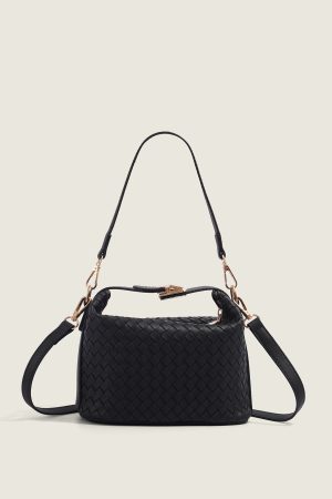 Minimalist Woven Large-Capacity Handbag for Women, Summer 2025, Korean-Style Casual Small Square Crossbody Bag