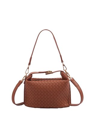 Minimalist Woven Large-Capacity Handbag for Women, Summer 2025, Korean-Style Casual Small Square Crossbody Bag