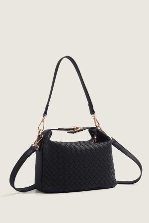 Minimalist Woven Large-Capacity Handbag for Women, Summer 2025, Korean-Style Casual Small Square Crossbody Bag