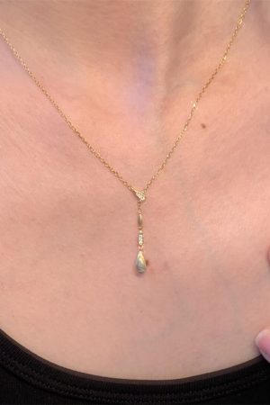 Minimalist Y-Shaped Brushed Water Droplet Diamond Ultra-Fine Clavicle Chain for Women - Exquisite Light Luxury High-End Accessory