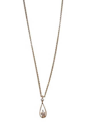 Minimalist Zircon Water Drop Necklace for Women - French-Style Clavicle Chain, Super Fairy Accessory in Cold Aesthetic