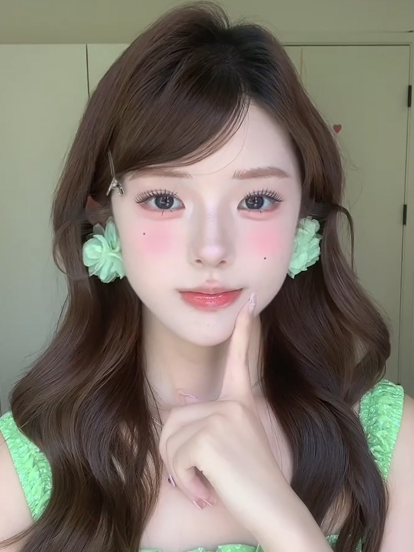 Mint Green Floral Earrings for Women - Summer Sweet High-End Vacation Style Ear Accessories, Unique and Stunning Niche Ear Studs Mint Green Floral Earrings for Women - Summer Sweet High-End Vacation Style Ear Accessories, Unique and Stunning Niche Ear Studs