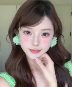 Mint Green Floral Earrings for Women - Summer Sweet High-End Vacation Style Ear Accessories, Unique and Stunning Niche Ear Studs