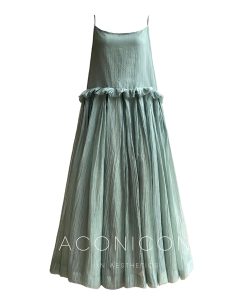Mint Honeydew Beach Vacation Maxi Dress with Loose Lightweight Sun Protection Sleeves - Summer 2025, Boho Chic, Vacation Style