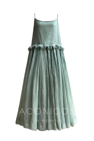 Mint Honeydew Beach Vacation Maxi Dress with Loose Lightweight Sun Protection Sleeves - Summer 2025, Boho Chic, Vacation Style