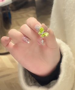 Mint Zircon Butterfly Stud Earrings - Elegant Niche Design, Versatile Fresh High-End Jewelry for Stylish Outfits