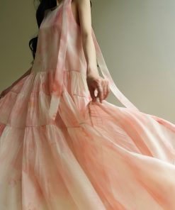 Misty Rain Begonia Floral Sleeveless Dress - French Romantic Style for Beach Vacation, Perfect for Summer Getaways and 90s Vibes