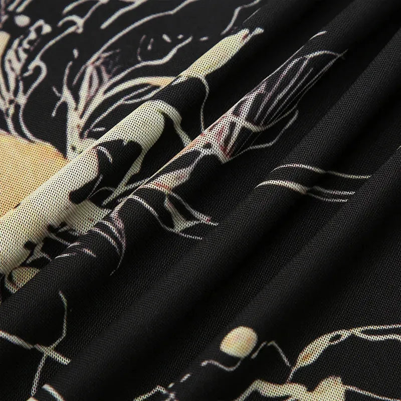 Mode Casual, Top Streetwear - Fairycore Dark Fairy Midi Skirt Mode Casual, Top Streetwear - Fairycore Dark Fairy Midi Skirt