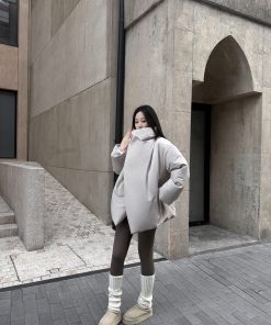 Monochrome Coffee Tone Seamless Face Mask and Airy Barbie Pants Leggings for Women - Spring Summer Warm Style