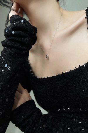 Moonlit Sea French Heavy Beaded Dress - Elegant Evening Gown for Autumn, Luxury Fashion, High-End Style