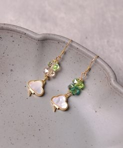 Mother-of-Pearl Lightning Cloud Drop Earrings for Women, Hypoallergenic Pure Silver, Niche Temperament Accessories, Chinese Style