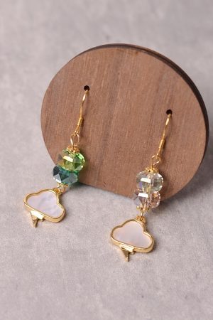 Mother-of-Pearl Lightning Cloud Drop Earrings for Women, Hypoallergenic Pure Silver, Niche Temperament Accessories, Chinese Style