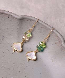 Mother-of-Pearl Lightning Cloud Drop Earrings for Women, Hypoallergenic Pure Silver, Niche Temperament Accessories, Chinese Style