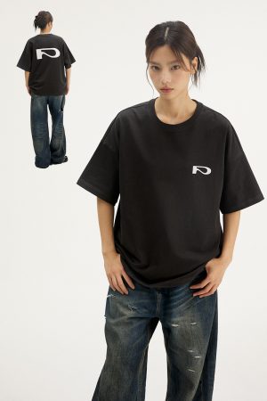 Multi-Color Casual Unisex Short Sleeve T-shirt - 255g Basic Logo Design, Trendy Everyday Wear, Perfect for 90s and Y2K Styles