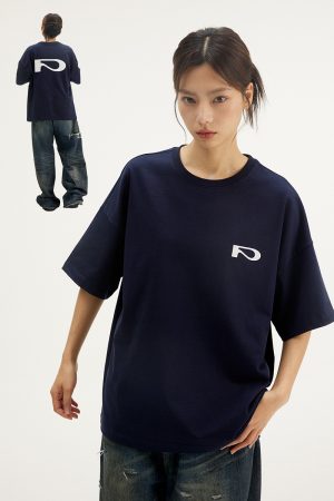 Multi-Color Casual Unisex Short Sleeve T-shirt - 255g Basic Logo Design, Trendy Everyday Wear, Perfect for 90s and Y2K Styles