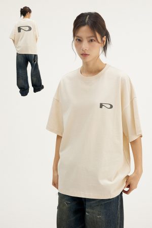 Multi-Color Casual Unisex Short Sleeve T-shirt - 255g Basic Logo Design, Trendy Everyday Wear, Perfect for 90s and Y2K Styles