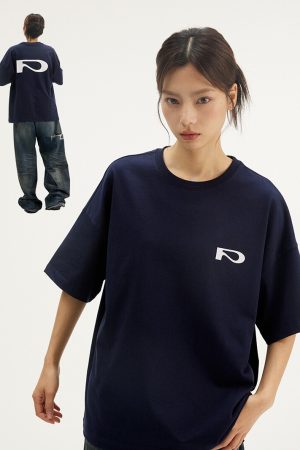 Multi-Color Casual Unisex Short Sleeve T-shirt - 255g Basic Logo Design, Trendy Everyday Wear, Perfect for 90s and Y2K Styles