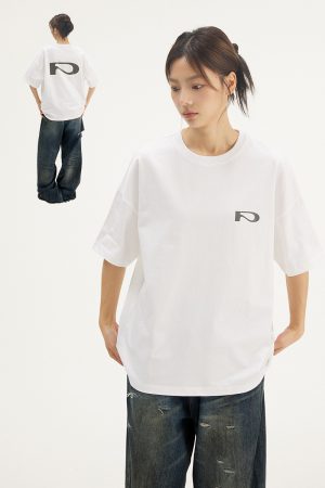 Multi-Color Casual Unisex Short Sleeve T-shirt - 255g Basic Logo Design, Trendy Everyday Wear, Perfect for 90s and Y2K Styles