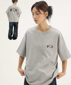 Multi-Color Casual Unisex Short Sleeve T-shirt - 255g Basic Logo Design, Trendy Everyday Wear, Perfect for 90s and Y2K Styles