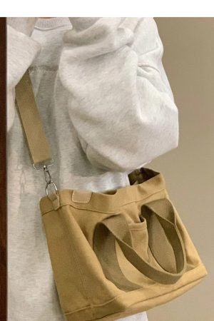 Multi-Compartment Canvas Tote Bag for Women - Versatile Crossbody Handbag, Lunch Bag, Ideal for Students and Commuting