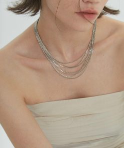 Multi-Layer Chain Choker Necklace - Brass Gold-Plated, European & American Retro Style, High-End Light Luxury Accessory