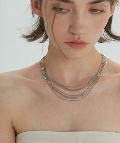 Multi-Layer Chain Choker Necklace - Brass Gold-Plated, European & American Retro Style, High-End Light Luxury Accessory