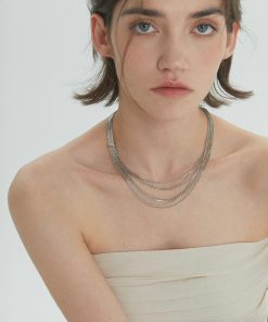 Multi-Layer Chain Choker Necklace - Brass Gold-Plated, European & American Retro Style, High-End Light Luxury Accessory