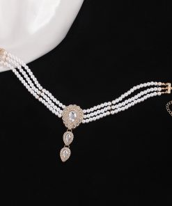 Multi-Layer Diamond-Studded Water Drop Pearl Necklace - Exaggerated Personality Chain, Trendy Light Luxury Fashion Accessory