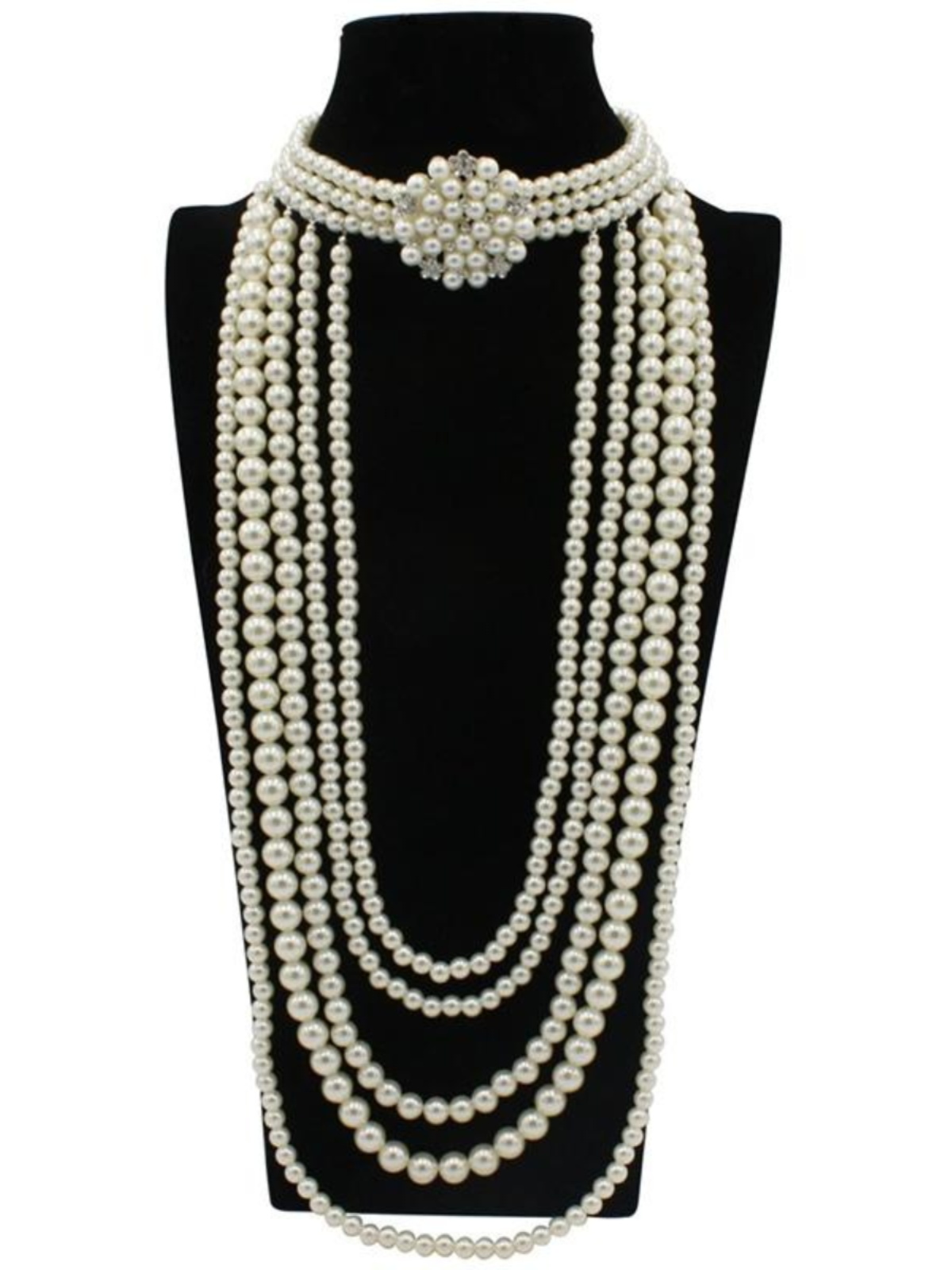 Multi-Layer Flower Pearl Necklace | Vintage Long Tassel Sweater Chain Accessory for Evening Wear, Boho Chic Style Multi-Layer Flower Pearl Necklace | Vintage Long Tassel Sweater Chain Accessory for Evening Wear, Boho Chic Style