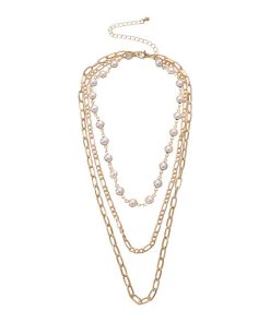 Multi-Layer Pearl Pendant Necklace for Women - Trendy Metal Jewelry, European and American Style Fashion Accessories