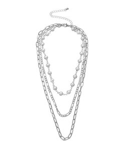 Multi-Layer Pearl Pendant Necklace for Women - Trendy Metal Jewelry, European and American Style Fashion Accessories