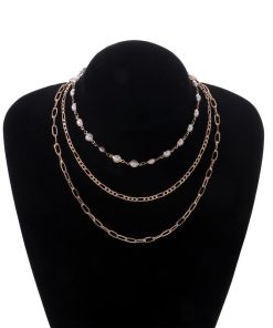 Multi-Layer Pearl Pendant Necklace for Women - Trendy Metal Jewelry, European and American Style Fashion Accessories