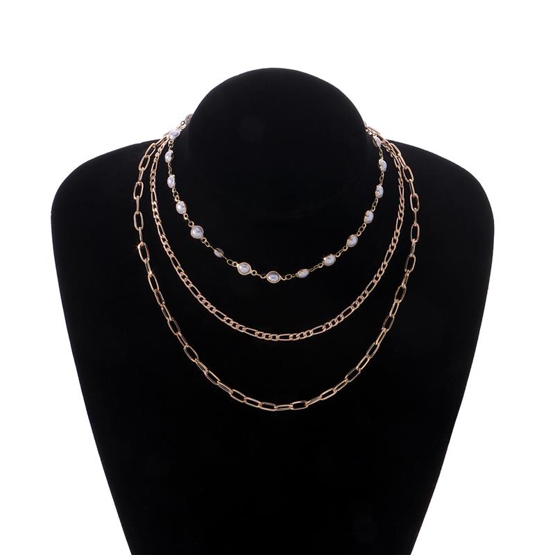 Multi-Layer Pearl Pendant Necklace for Women - Trendy Metal Jewelry, European and American Style Fashion Accessories Multi-Layer Pearl Pendant Necklace for Women - Trendy Metal Jewelry, European and American Style Fashion Accessories