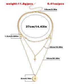 Multi-Layer Shining Star Pendant Necklace for Women - Stylish Sweater Chain, Versatile Cross-Border Jewelry Accessory