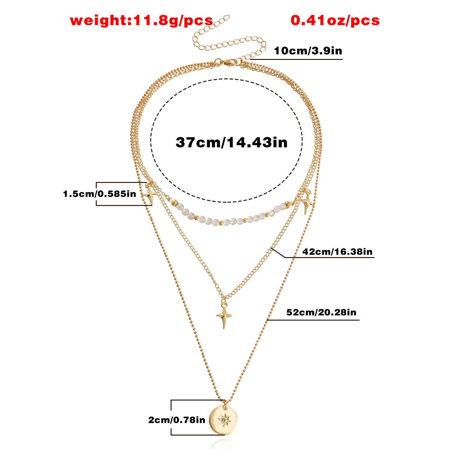 Multi-Layer Shining Star Pendant Necklace for Women - Stylish Sweater Chain, Versatile Cross-Border Jewelry Accessory Multi-Layer Shining Star Pendant Necklace for Women - Stylish Sweater Chain, Versatile Cross-Border Jewelry Accessory