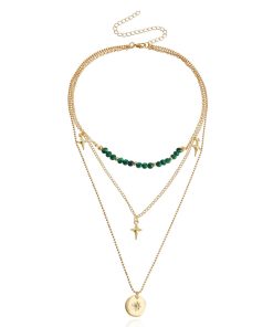 Multi-Layer Shining Star Pendant Necklace for Women - Stylish Sweater Chain, Versatile Cross-Border Jewelry Accessory