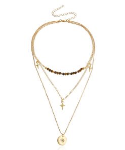 Multi-Layer Shining Star Pendant Necklace for Women - Stylish Sweater Chain, Versatile Cross-Border Jewelry Accessory