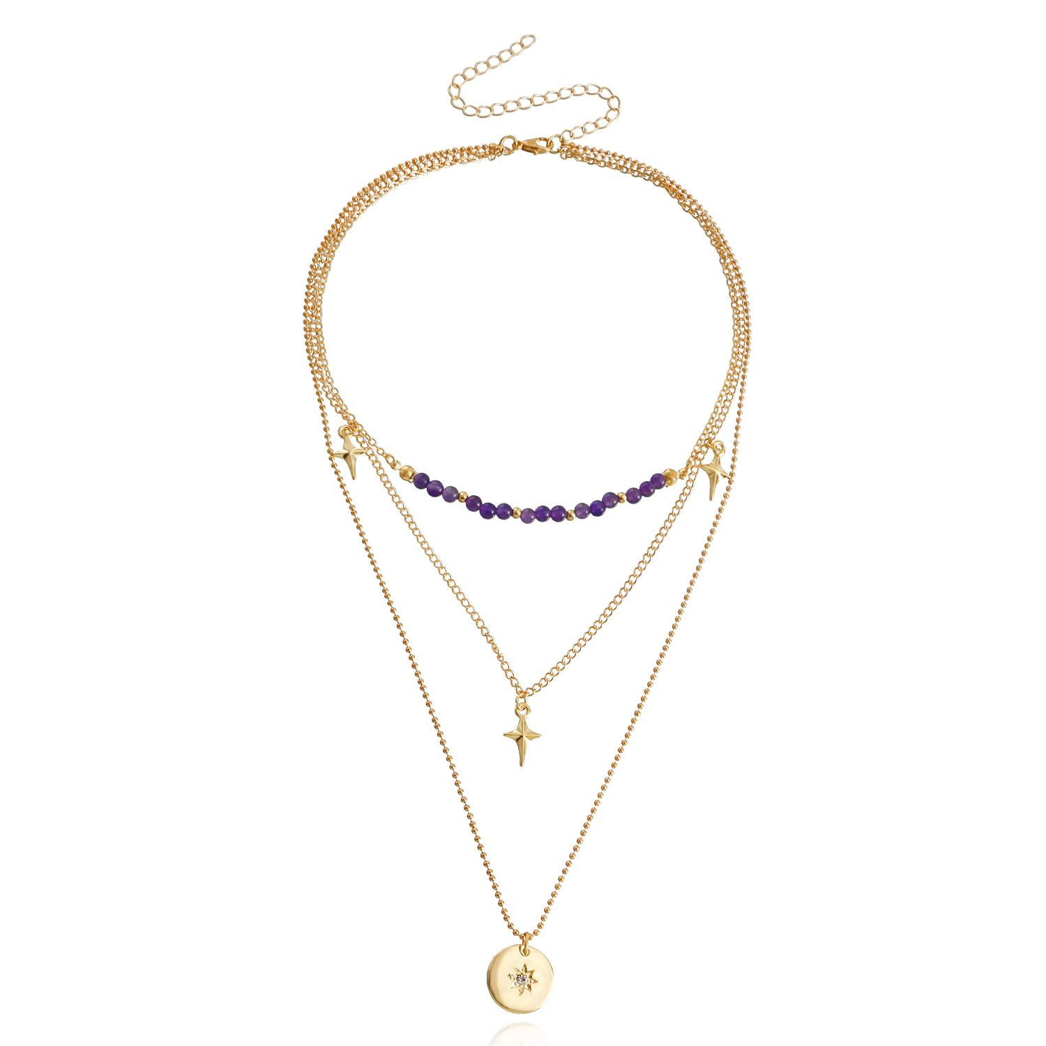 Multi-Layer Shining Star Pendant Necklace for Women - Stylish Sweater Chain, Versatile Cross-Border Jewelry Accessory Multi-Layer Shining Star Pendant Necklace for Women - Stylish Sweater Chain, Versatile Cross-Border Jewelry Accessory