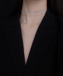 Multi-Layer Snake Bone Necklace with Rhinestones - Versatile Everyday Style, Influencer Favorite, Chic Accessories