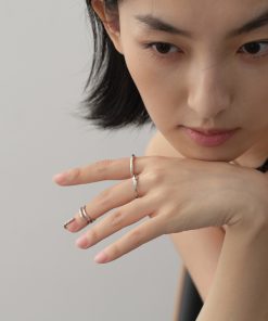 Multi-Layered Geometric Line Style Diamond-Inlaid Fingertip Ring for Women - Trendy Art Design Fashion Accessory