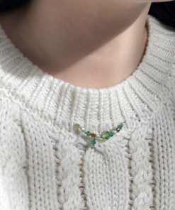 Multicolor Crystal Pendant Beaded Necklace - Handmade Layered Sweater Chain for a Niche Temperament Look